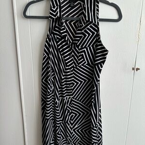Black and White Geometric Pattern Dress